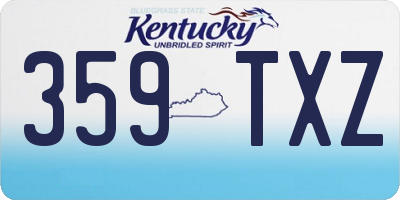 KY license plate 359TXZ