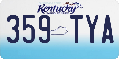 KY license plate 359TYA