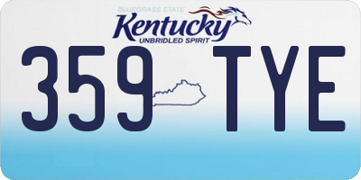KY license plate 359TYE