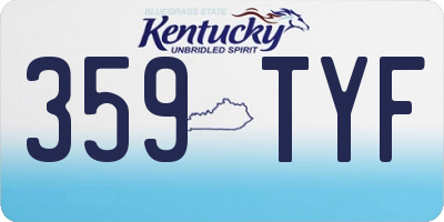 KY license plate 359TYF