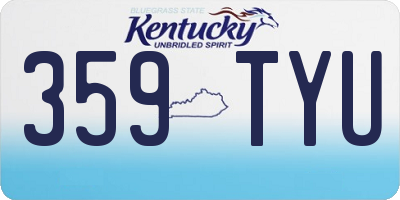 KY license plate 359TYU