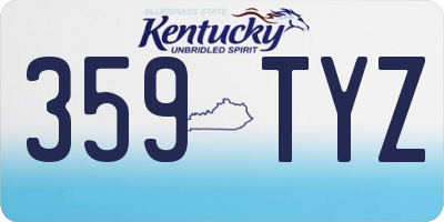 KY license plate 359TYZ
