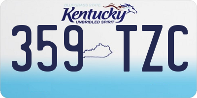KY license plate 359TZC