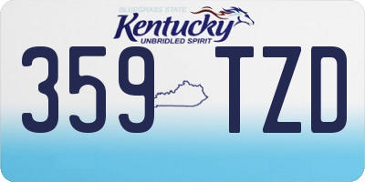 KY license plate 359TZD