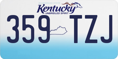 KY license plate 359TZJ