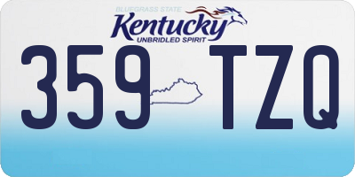 KY license plate 359TZQ