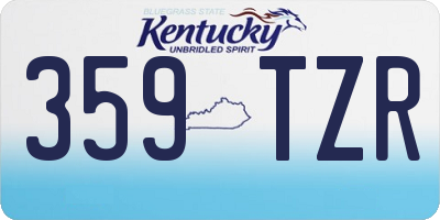KY license plate 359TZR