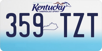 KY license plate 359TZT