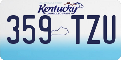 KY license plate 359TZU