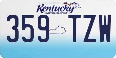 KY license plate 359TZW