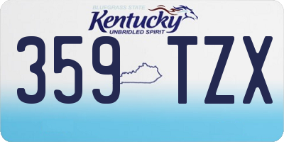 KY license plate 359TZX