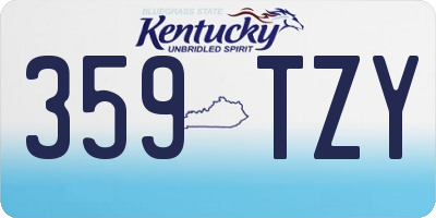 KY license plate 359TZY