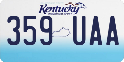 KY license plate 359UAA
