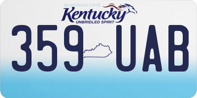 KY license plate 359UAB