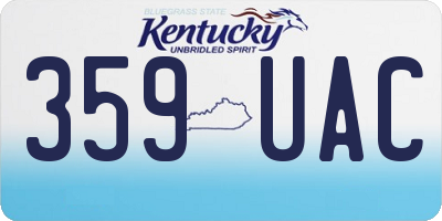 KY license plate 359UAC
