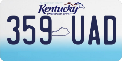 KY license plate 359UAD