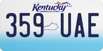 KY license plate 359UAE