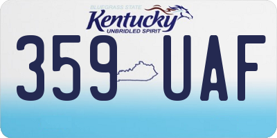 KY license plate 359UAF