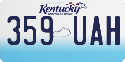 KY license plate 359UAH