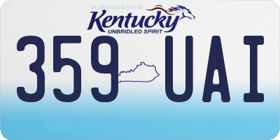 KY license plate 359UAI