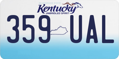 KY license plate 359UAL