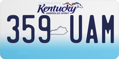 KY license plate 359UAM