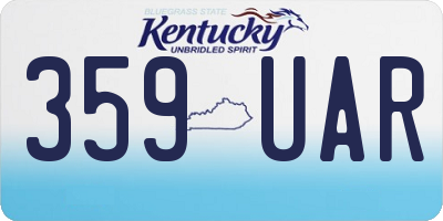 KY license plate 359UAR