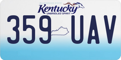 KY license plate 359UAV