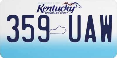 KY license plate 359UAW