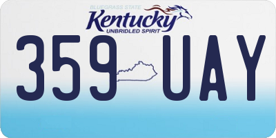 KY license plate 359UAY