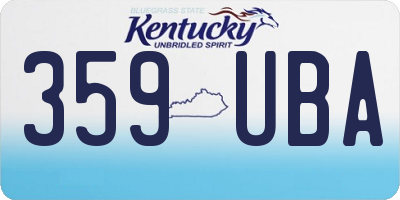 KY license plate 359UBA