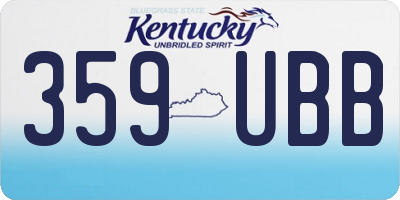 KY license plate 359UBB