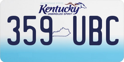 KY license plate 359UBC