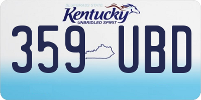 KY license plate 359UBD