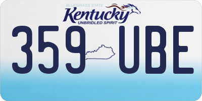 KY license plate 359UBE