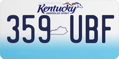 KY license plate 359UBF