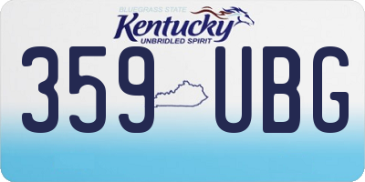 KY license plate 359UBG