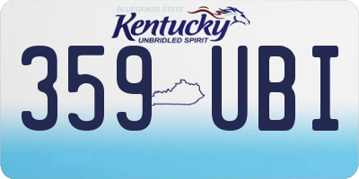 KY license plate 359UBI