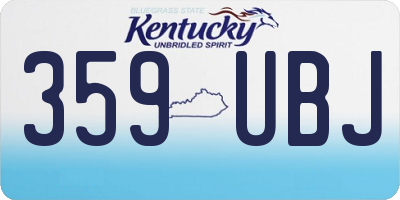 KY license plate 359UBJ