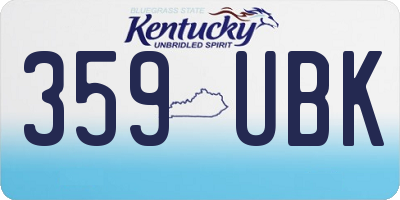 KY license plate 359UBK