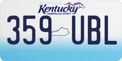 KY license plate 359UBL