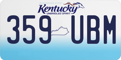 KY license plate 359UBM