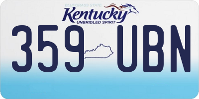 KY license plate 359UBN