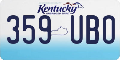 KY license plate 359UBO