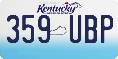 KY license plate 359UBP