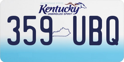 KY license plate 359UBQ