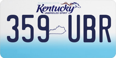 KY license plate 359UBR