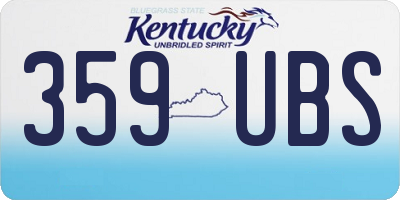 KY license plate 359UBS