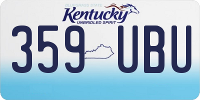 KY license plate 359UBU