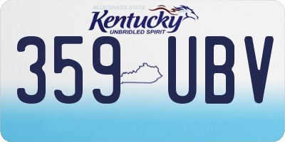 KY license plate 359UBV